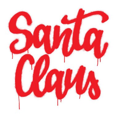 Graffiti spreyi, Noel kaligrafi, beyaz üzerine Noel Baba CLAUS 'tan alıntı..