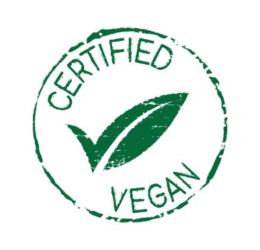 A rubber stamp CERTIFIED VEGAN. This indicates that the stamp are specifically designed for individuals who adhere to a vegan lifestyle, which typically involves avoiding the use of animal products. clipart