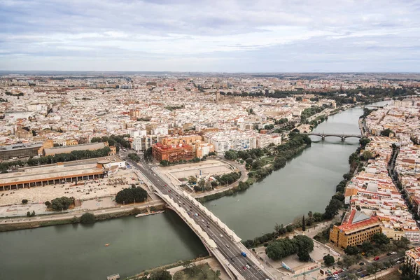 Aerial Winter Cityscape Historic Seville Andalusia Spain — Stock Photo, Image