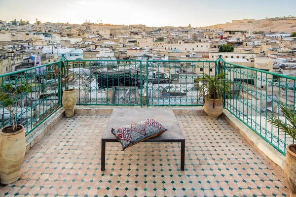 Fas Fez Kentinde Medina Adında Tarihi Bir Şehrin Göbeğinde Çatı — Stok fotoğraf