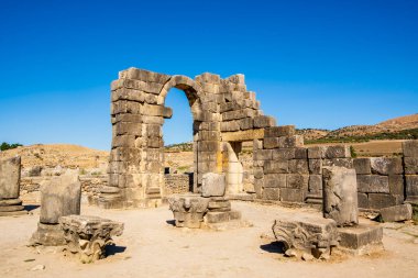 Well-preserved roman ruins in Volubilis, Fez Meknes area, Morocco, Northern Africa