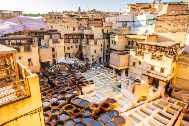 Famous tannery in sunny Fez, Morocco, North Africa clipart
