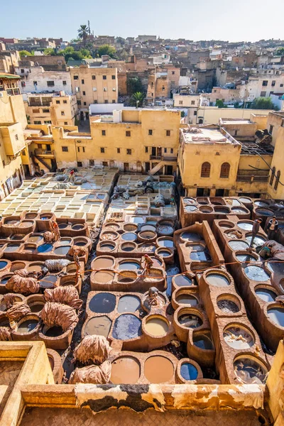 Famous Skin Tannery Fes Morocco North Africa — Stok fotoğraf