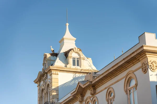 葡萄牙阿尔加维法罗的标志性建筑贝尔马科宫塔楼上的斯托克 — 图库照片