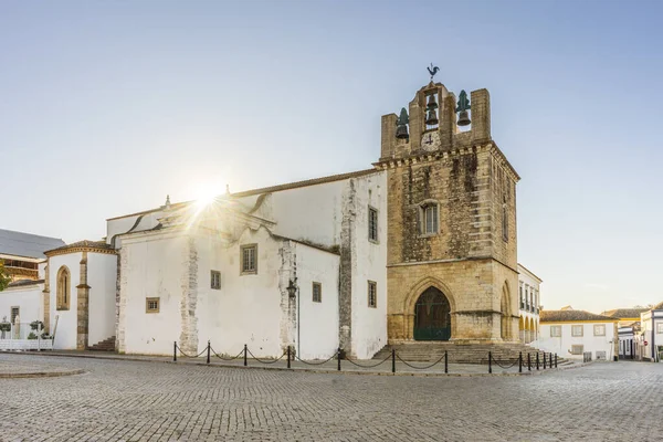 Downtown Faro Cathedral Morning Algarve Portugal — Stock Photo, Image