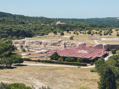 Antik Roma harabelerinin güzel manzarası, Conimbriga, Portekiz