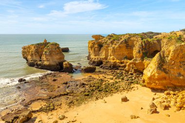 Sao Rafael 's Beach, Albufeira, Algarve- Portekiz' deki Güzel Okyanus Manzarası