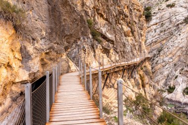 El Caminito Del Rey veya İspanya 'nın Malaga Eyaleti' ndeki King 's Path- Yürüyüş Yolu