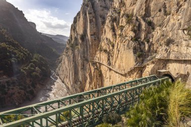 El Caminito Del Rey veya İspanya 'nın Malaga Eyaleti' ndeki King 's Path- Yürüyüş Yolu