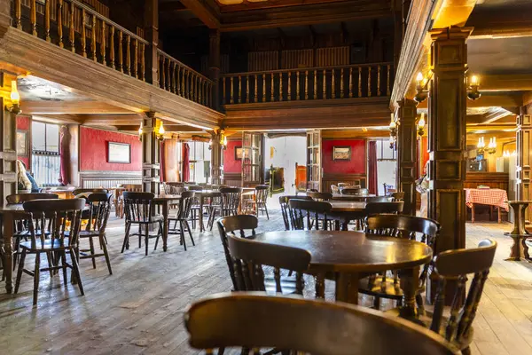 Tabernas, İspanya - 3 Şubat 2024: Mini Hollywood Tema Parkı 'ndaki Restoran - Amerikan Vahşi Batı Tarzı