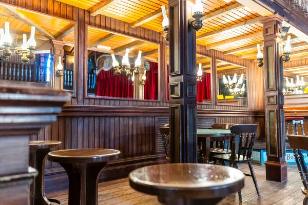 Tabernas, İspanya - 3 Şubat 2024: Mini Hollywood Tema Parkı 'ndaki Restoran - Amerikan Vahşi Batı Tarzı