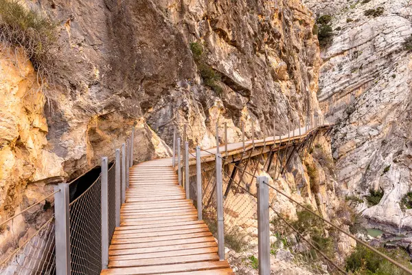 El Caminito Del Rey veya İspanya 'nın Malaga Eyaleti' ndeki King 's Path- Yürüyüş Yolu