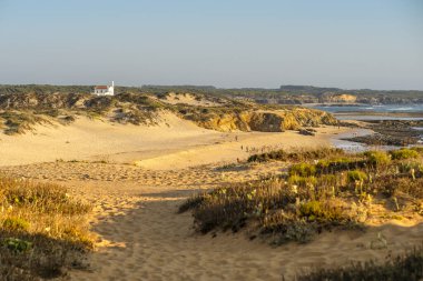 Portekiz, Odemira 'daki Vila Nova de Milfontes' in güzel manzarası