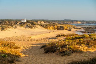 Portekiz, Odemira 'daki Vila Nova de Milfontes' in güzel manzarası