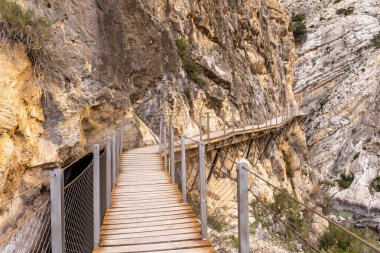 El Caminito Del Rey veya İspanya 'nın Malaga Eyaleti' ndeki King 's Path- Yürüyüş Yolu
