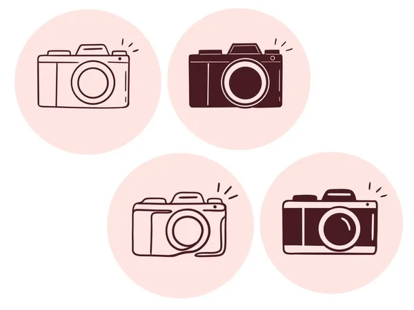 Kamera Kamera Ikonok Ikonok Instagram Történetekhez Oldalakhoz Egyéb Közösségi Oldalakhoz — Stock Fotó