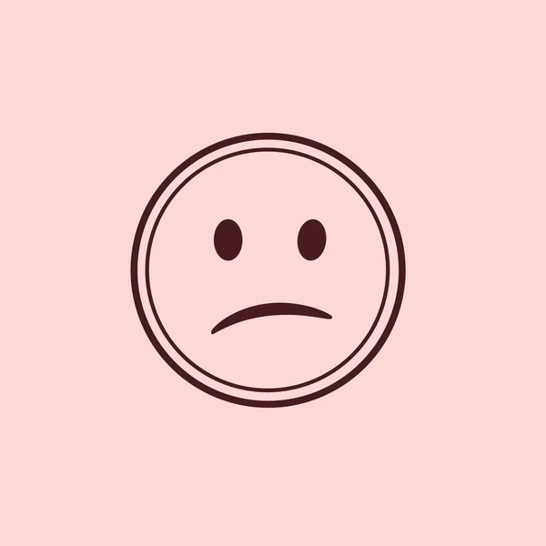 Okrągła Ikona Wizerunkiem Smutnej Emotikony — Zdjęcie stockowe
