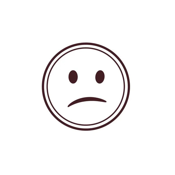 Ein Rundes Symbol Mit Dem Bild Eines Traurigen Emoticons — Stockfoto