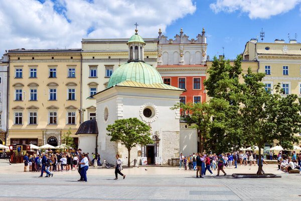 Wojciech's Church is a Roman Catholic church in the center of Krakow, located in the Old Town on Rynok Square.