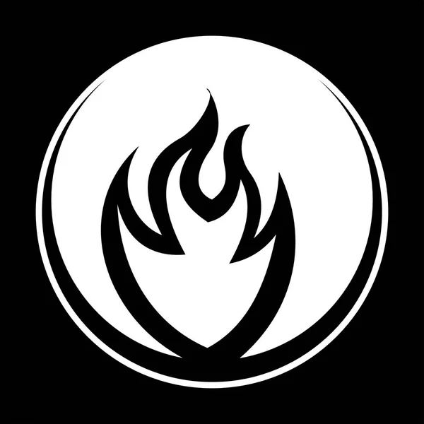 Ateş Simgesi Elementlerin Sembolü Bir Alevin Basit Temiz Vektör Grafikleri — Stok Vektör