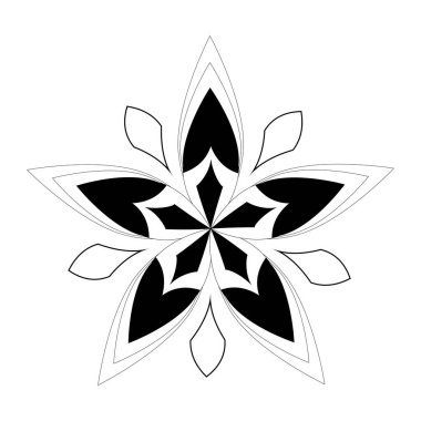 Karmaşık, dekoratif süs tasarımı - Geometrik vektör deseni, Zentangle tarzı siyah ve beyaz illüstrasyon