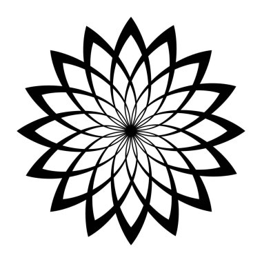 Karmaşık, dekoratif süs tasarımı - Geometrik vektör deseni, Zentangle tarzı siyah ve beyaz illüstrasyon