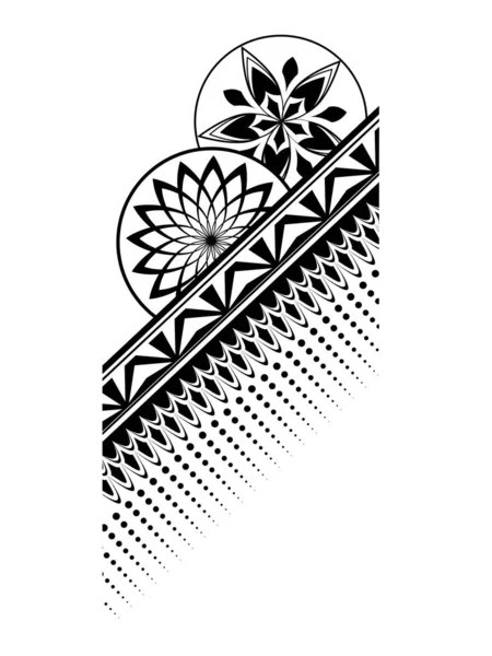 Kompliziertes Dekoratives Ornament Design Geometrisches Vektormuster Schwarz Weiß Illustration Zentangle — Stockvektor