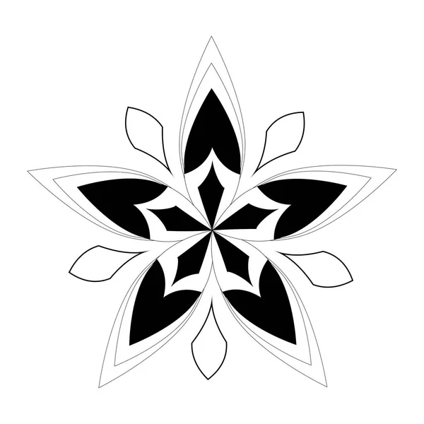 Design Ornamento Intricado Decorativo Padrão Vetorial Geométrico Ilustração Preto Branco —  Vetores de Stock