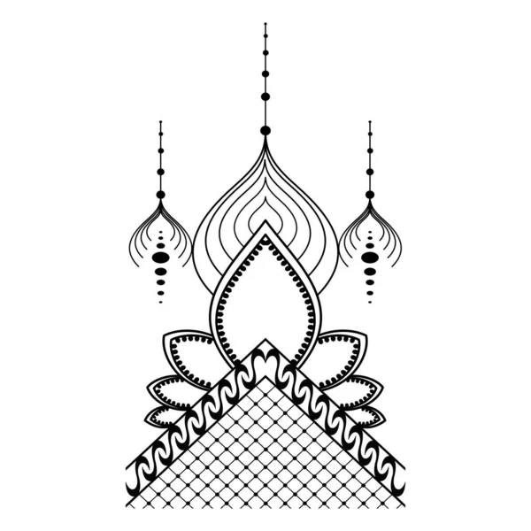 Design Intricato Decorativo Dell Ornamento Modello Vettoriale Geometrico Illustrazione Bianco — Vettoriale Stock