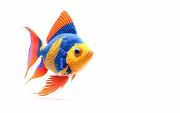 Schöne Bunte Fantasie Tetra Fische Auf Weißem Hintergrund Aquarium Tropische — Stockfoto