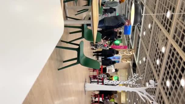 Ikea Mağazası Insanları Noel Tatili Için Alışveriş Yapıyor Sıra Sıra — Stok video