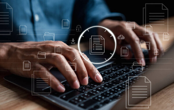 Система управления документами, база данных онлайн-документации и автоматизация процессов для эффективного управления файлами, знаниями и документацией на предприятии с помощью ERP. Корпоративные бизнес-технологии, DMS