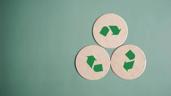 stock image Green Energy, Renewable and Sustainable Resources. Environmental and Ecosystem system, recycle icon paper cut on background, clean ecology concept.