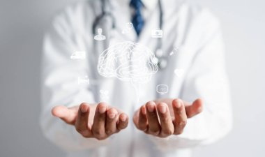 Sanal insan beyni tutan doktor, yaratıcı zeka düşüncesi ya da Alzheimer, Parkinson hastalığı, bunama, felç, nöbet ya da akıl sağlığı. Nöroloji ve Psikoloji.