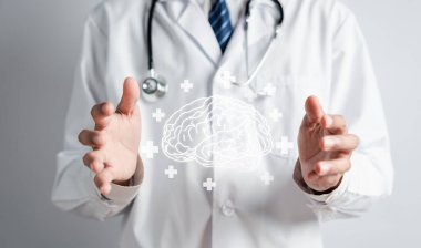 Sanal insan beyni tutan doktor, yaratıcı zeka düşüncesi ya da Alzheimer, Parkinson hastalığı, bunama, felç, nöbet ya da akıl sağlığı. Nöroloji ve Psikoloji.