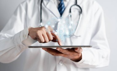 Sanal insan beyni tutan doktor, yaratıcı zeka düşüncesi ya da Alzheimer, Parkinson hastalığı, bunama, felç, nöbet ya da akıl sağlığı. Nöroloji ve Psikoloji.