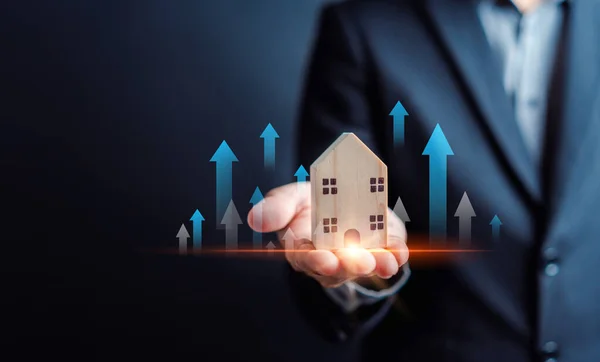 Immobilienzinsen Forschung Beste Rate Man Wählte Hausfinanzierung Darlehen Incree Investment — Stockfoto