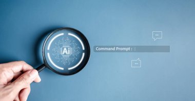 Ai Teknoloji Sistemi. Sohbet robotu istihbaratı kullanan bir iş adamı. Yapay Zeka ile sohbet, OpenAI tarafından geliştirildi. Gelecekçi teknoloji, çevrimiçi sistemde robot.