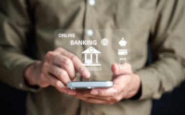Mobil online bankacılık ve ödemelerde siber güvenlik, dijital pazarlama. Kişisel veri güvenliği ve bankacılık için güvenlik duvarı arayüzü koruması. Siber saldırıdan korunuyorum. Koruma ve gizlilik kimliği