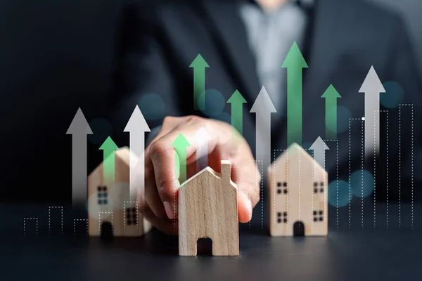 Immobilien Und Immobilien Zinssatz Besten Eigentümer Hausfinanzierung Darlehen Erhöht Investitionsplanung — Stockfoto