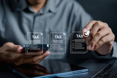 Vergi çevrimiçi ödeme kurumsal ve bireysel konsepti. kişisel gelir vergisi vergileri, ödeme, hesaplama finansmanı, vergi muhasebesi, istatistik ve veri analitik araştırmaları.