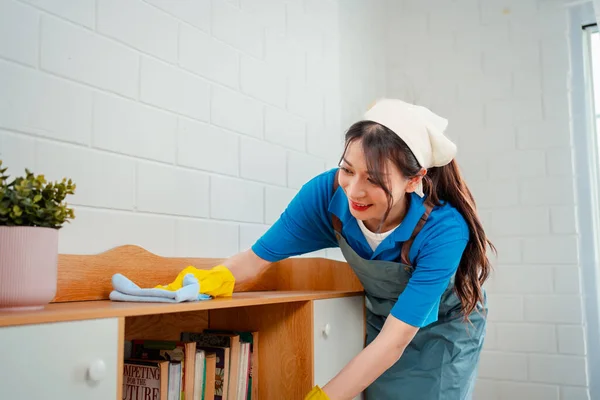 Housework House Keeping Service Female Cleaning Dust House Cleaning Agency — Stock Photo, Image