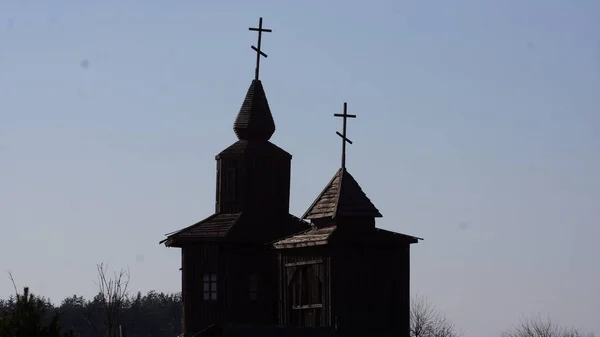 Εκκλησία Σιλουέτα Θρησκεία Παλιά Εκκλησία Κτίριο Αρχιτεκτονική — Φωτογραφία Αρχείου