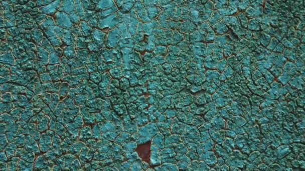 Фон Поверхность Синей Ржавой Гранжевой Потрескавшейся Металлической Стены Копировальным Пространством — стоковое видео