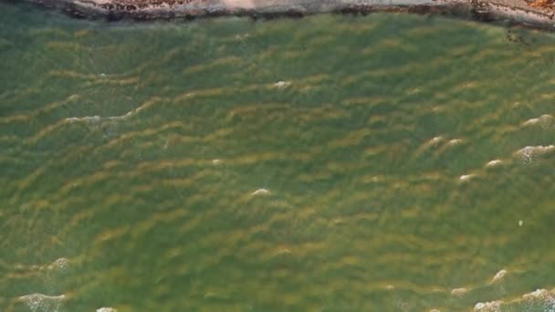 Вид Сверху Высоты Голубой Лазурной Бирюзовой Морской Воды Вид Водную — стоковое видео