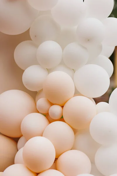Nærbilde Forskjellige Luftballonger Forskjellige Pastellfarger Størrelser Baby Dusj Kjønn Eller – stockfoto
