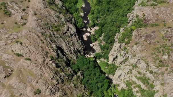 Ukrayna Nın Mykolaiv Bölgesindeki Mertvovod Nehrinin Aktovsky Kanyonuna Kuşların Bakış — Stok video