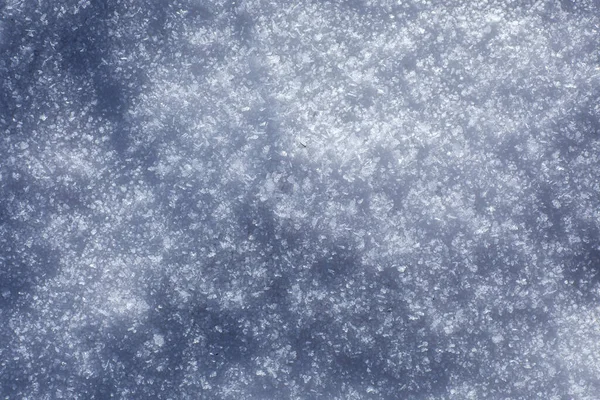 White Sparkling Snow Surface Blue Shade Natural Fresh Shiny Fluffy Stock Photo