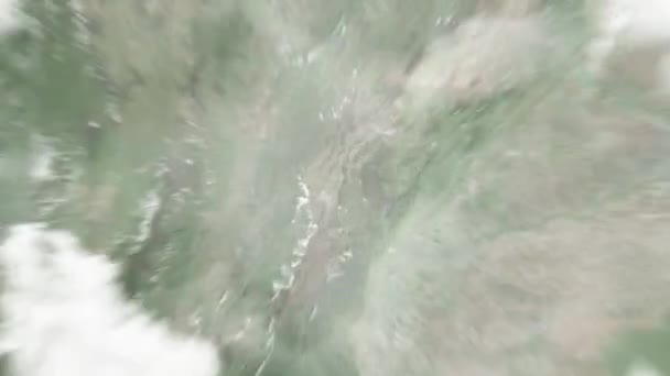地球从太空放大到哥伦比亚的波哥大西蒙 玻利瓦尔公园 然后通过云层和大气变焦进入太空 卫星视图 旅行介绍 — 图库视频影像