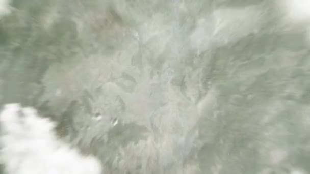 地球从太空放大到中国衡阳 然后通过云层和大气变焦进入太空 卫星视图 旅行介绍 — 图库视频影像
